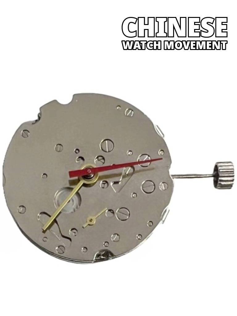 Load image into Gallery viewer, Chinese Automatic Mechanical Watch Movement ST1690 24GMT Chronograph 5Hands, 1 small hand at 6:00 Overall Height 8.7mm
