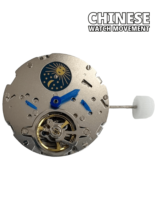 Multi - Function Automatic Watch Movement LB22, 3Hands, 3Eyes Overall Height 8.7mm - Universal Jewelers & Watch Tools Inc.