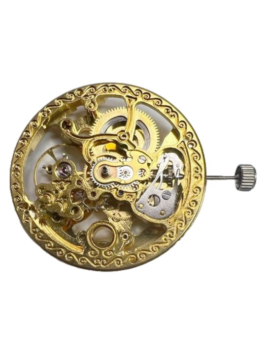 Automatic Skeleton Chinese Watch Movement G3212 3Hands Overall Height 7.6mm