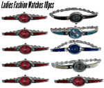 10pcs Set Women's Fashion Steel Band A09 Quartz Multi-Color Watch Bracelet