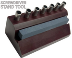 Hardwood Screwdriver Stand Tool with Sharpening Stone