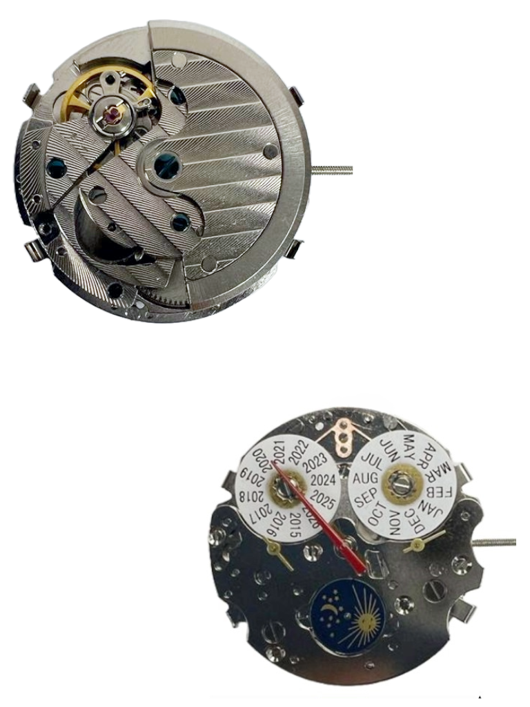 Chinese Watch Movement Automatic Mechanical TY2872 3Hands, 3 EYES, Sun & Moon Overall Height 8.7mm
