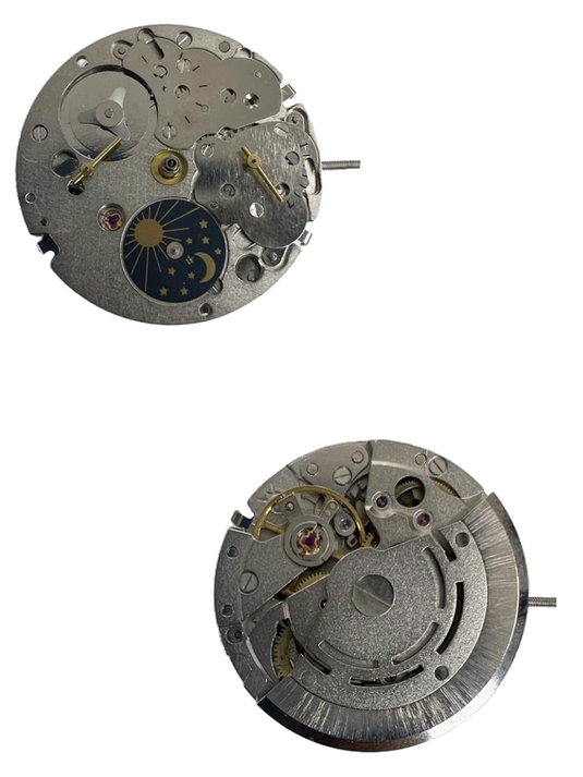 Chinese Automatic Watch Movement DG3847B 3Hands, 4Eyes, Sun/Moon, Overall Height 8.0mm