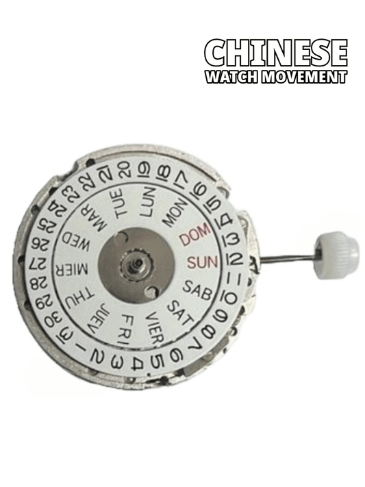 Chinese Automatic Mechanical Watch Movement DG2803 Day And Date At 3:00 Overall Height 7.7mm - Universal Jewelers & Watch Tools Inc.