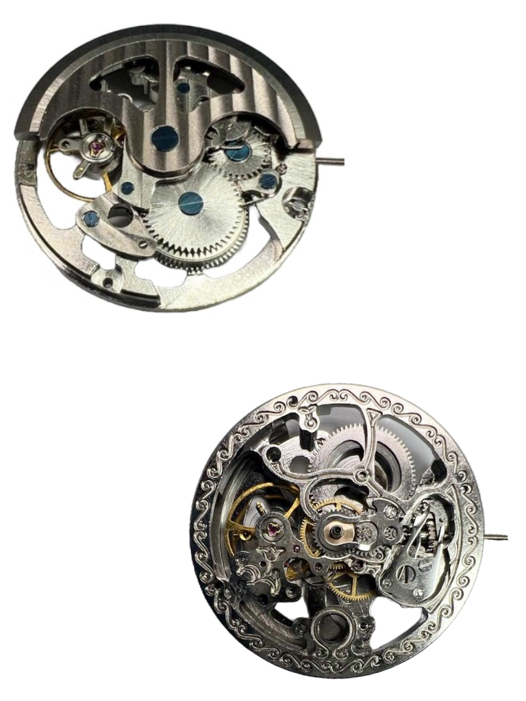 Automatic Skeleton Chinese Watch Movement G3211 3Hands Overall Height 7.6mm