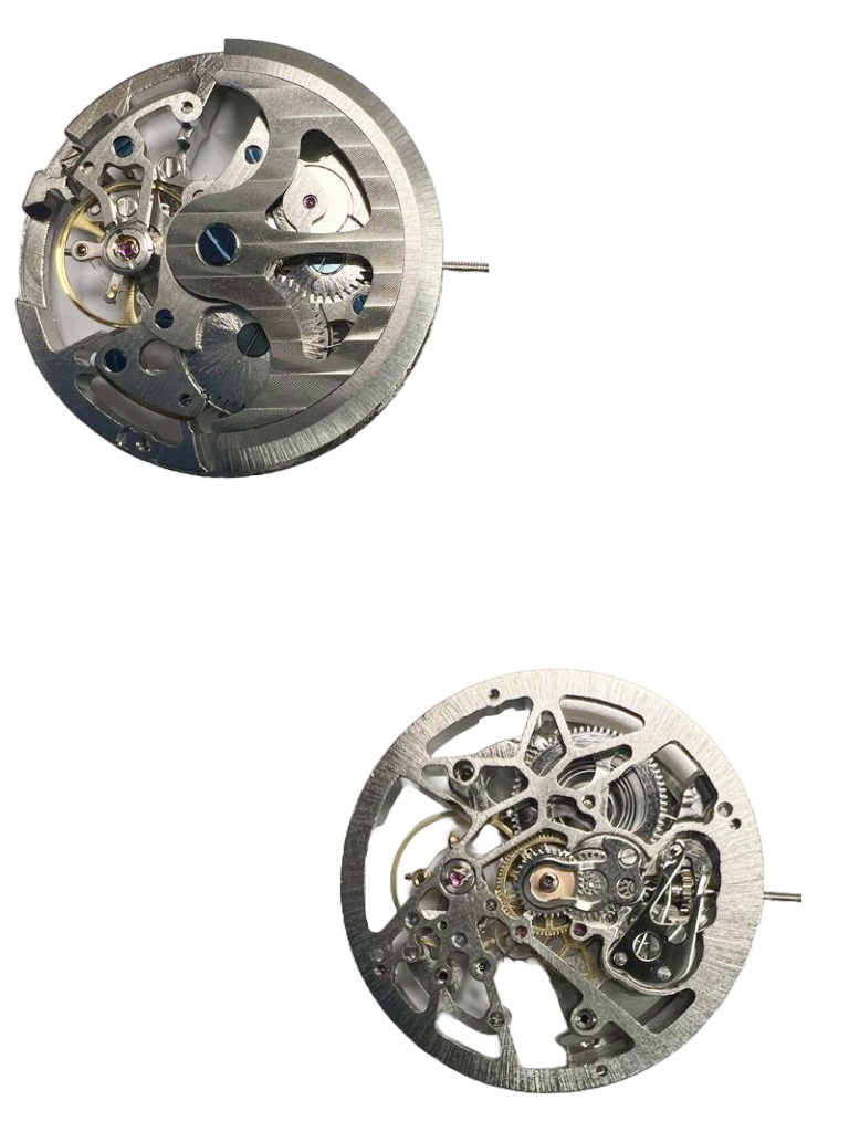 Automatic Skeleton Chinese Watch Movement G3265 3Hands Overall Height 7.6mm