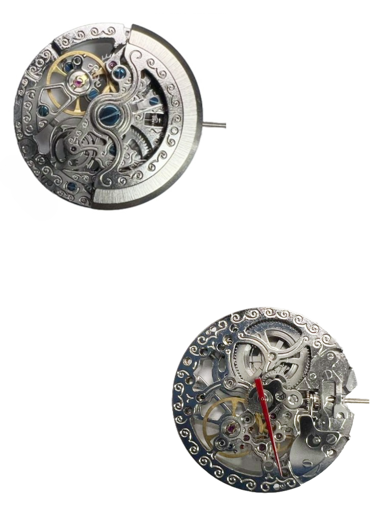 Load image into Gallery viewer, Chinese Watch Movement Automatic Skeleton Mechanical TY2807 3Hands Overall Height 7.8mm
