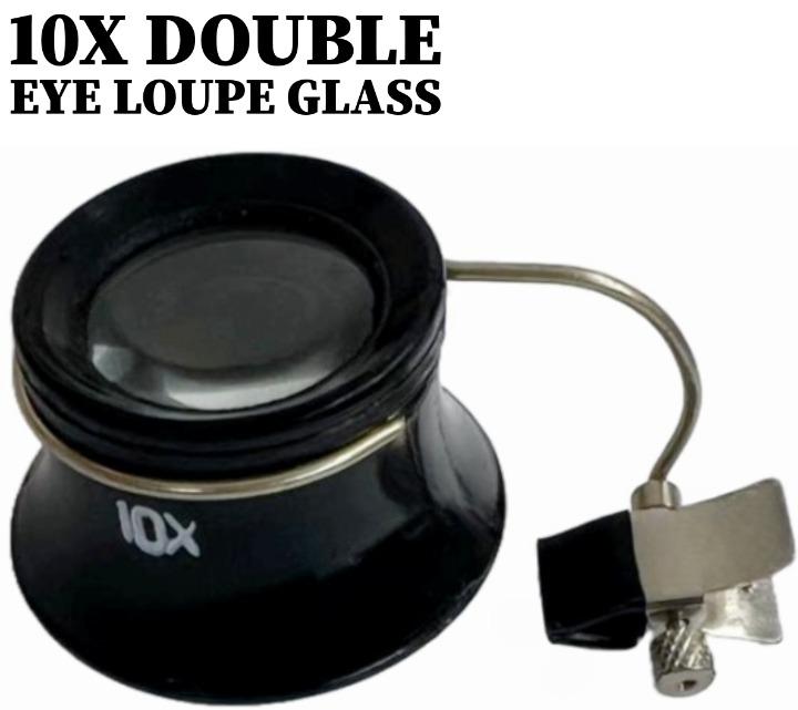 Load image into Gallery viewer, 10X Double Loupe Glass Clip-On Eyeglass Magnifier, Watch Repair Tool
