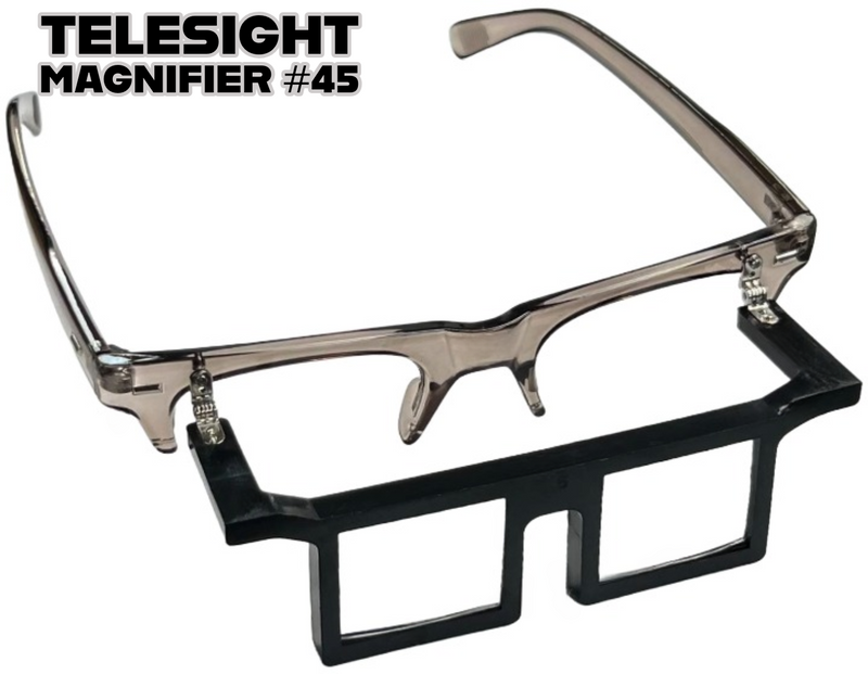 Load image into Gallery viewer, Magnifying Glasses TELESIGHT Magnifier # 45 2-1/4X, 8&quot; DISTANCE&#39; Half Frame
