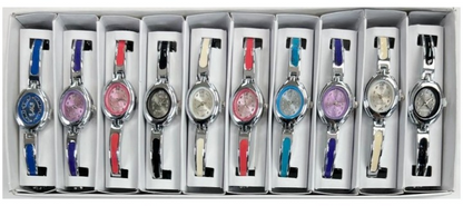 10pcs Set Women's Fashion Steel Band A01 Quartz Fashion Watch Multi-Bracelet Color