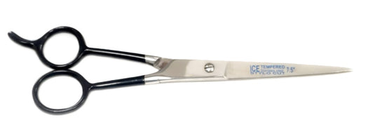 BARBER ICE TEMPERED STAINLESS STEEL STYLO CUT SHEARS/SCISSORS BLACK 7.5"