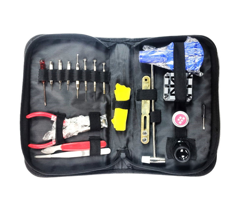 Load image into Gallery viewer, 19Pcs.Tool Kit for Electronic Repair &amp; Watch Battery Changing Tools in Pouch
