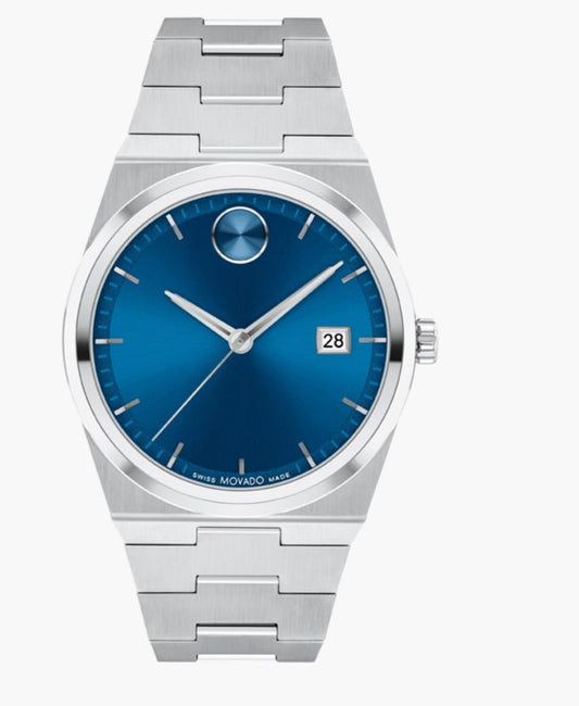 MOVADO BOLD QUEST STAINLESS STEEL WITH BLUE DIAL