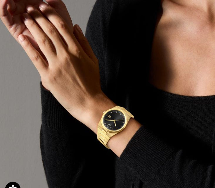 MOVADO BOLD QUEST GOLD WITH BLACK DIAL NEW EDITION
