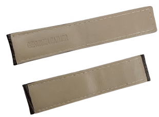 22mm Brown Alligator Grain Genuine Leather Watch Band with Padded - White Stitched - Universal Jewelers & Watch Tools Inc.