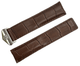 21mm Brown Alligator Grain Genuine Leather Watch Band Padded with Folding Clasp - Universal Jewelers & Watch Tools Inc.