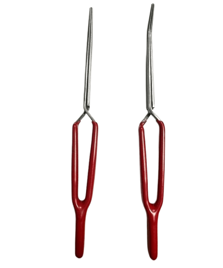 JEWELRY TOOL SET OF 2PCS TWEESERS STAINLESS STEEL RUBBER COATING WITH FINE TIP - Universal Jewelers & Watch Tools Inc.