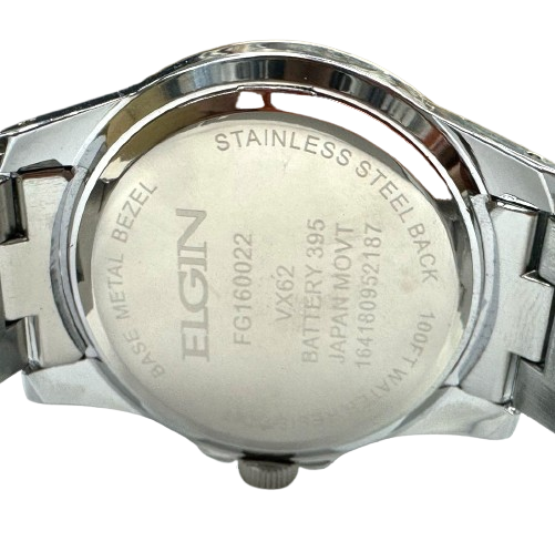 Elgin Men's Pave Link Analog Watch – Silver Tone, Model FG160022