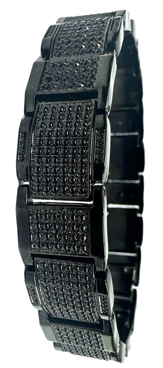 Elgin FG160044ST Men's Gunmetal Analog Watch & Bracelet Gift Set – Pave Style