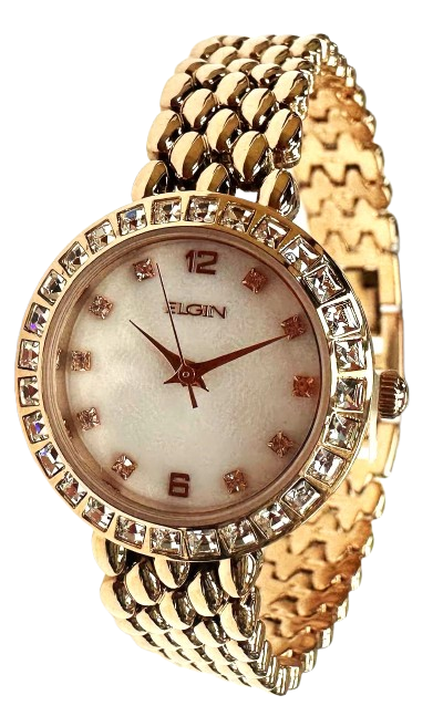 Elgin EG17009RG Ladies Rose Gold Watch with Crystal Bezel – Elegant Analog Timepiece