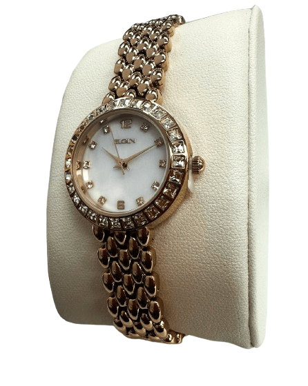 Elgin EG17009RG Ladies Rose Gold Watch with Crystal Bezel – Elegant Analog Timepiece - Universal Jewelers & Watch Tools Inc.