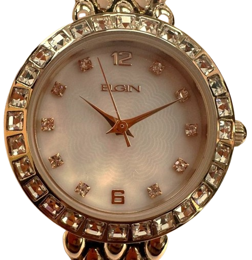 Load image into Gallery viewer, Elgin EG17009RG Ladies Rose Gold Watch with Crystal Bezel – Elegant Analog Timepiece
