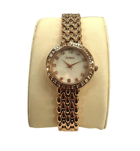 Load image into Gallery viewer, Elgin EG17009RG Ladies Rose Gold Watch with Crystal Bezel – Elegant Analog Timepiece
