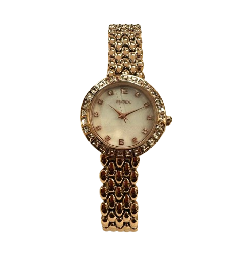 Load image into Gallery viewer, Elgin EG17009RG Ladies Rose Gold Watch with Crystal Bezel – Elegant Analog Timepiece
