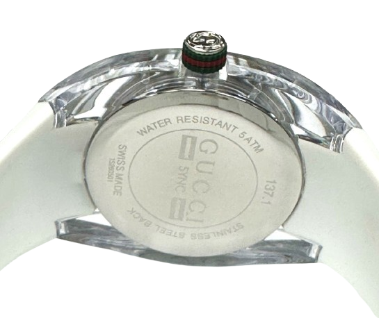 GUCCI SYNC YA137102 Men's White Dial Watch – Swiss Quartz with Original Box & Booklet
