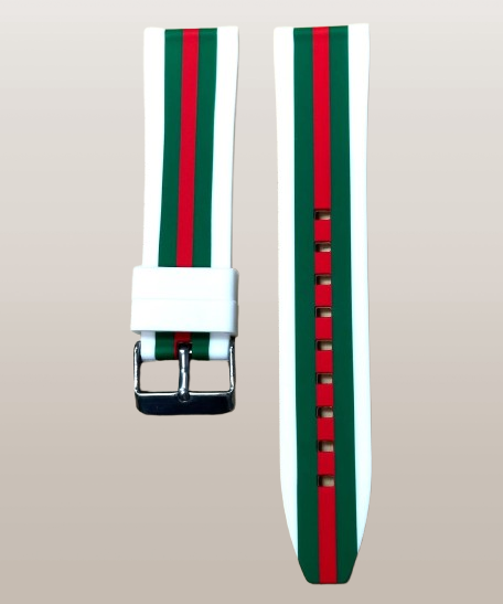 White 22mm Rubber Watch Band Strap for Gucci Watch – Replacement Sport Strap
