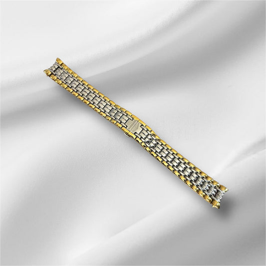 Two - Tone Stainless Steel Watch Strap – 13mm Gold & Silver Replacement Band Compatible with Longines Watches - Universal Jewelers & Watch Tools Inc.