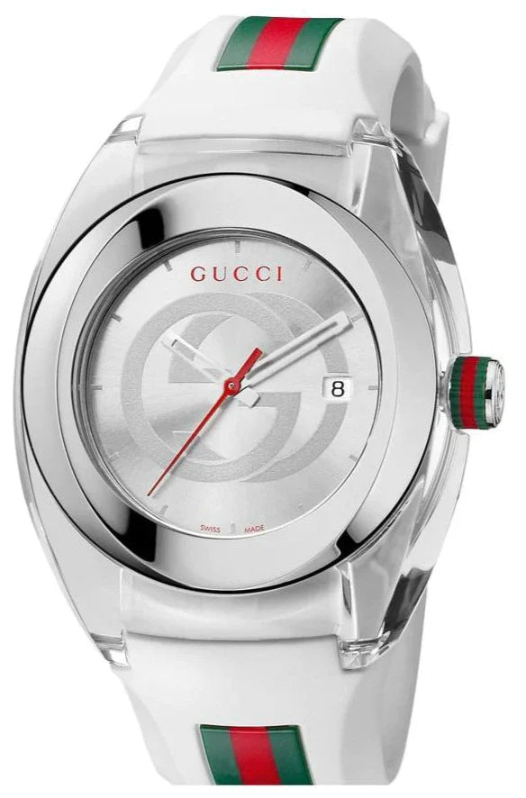 GUCCI SYNC YA137102 Men's White Dial Watch – Swiss Quartz with Original Box & Booklet