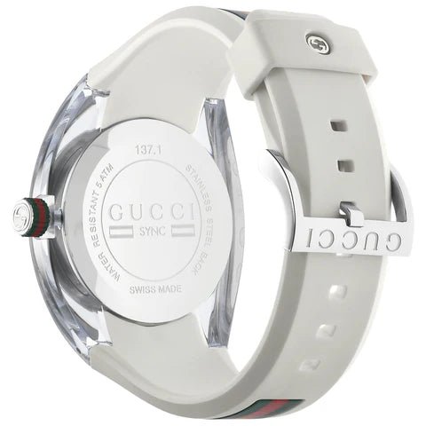 GUCCI SYNC YA137102 Men's White Dial Watch – Swiss Quartz with Original Box & Booklet - Universal Jewelers & Watch Tools Inc.