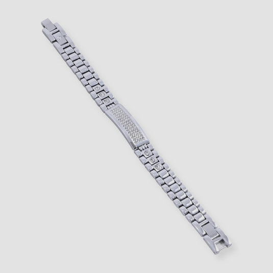 Elgin Men's Silver Watch & Matching Bracelet Set – Gold Markers | FG180016SST