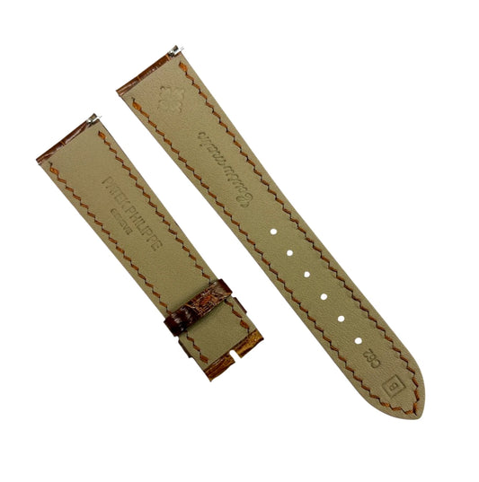 Genuine Patek Philippe Brown Alligator Leather Band 19mm x 16mm