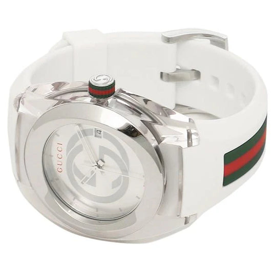 GUCCI SYNC YA137102 Men's White Dial Watch – Swiss Quartz with Original Box & Booklet