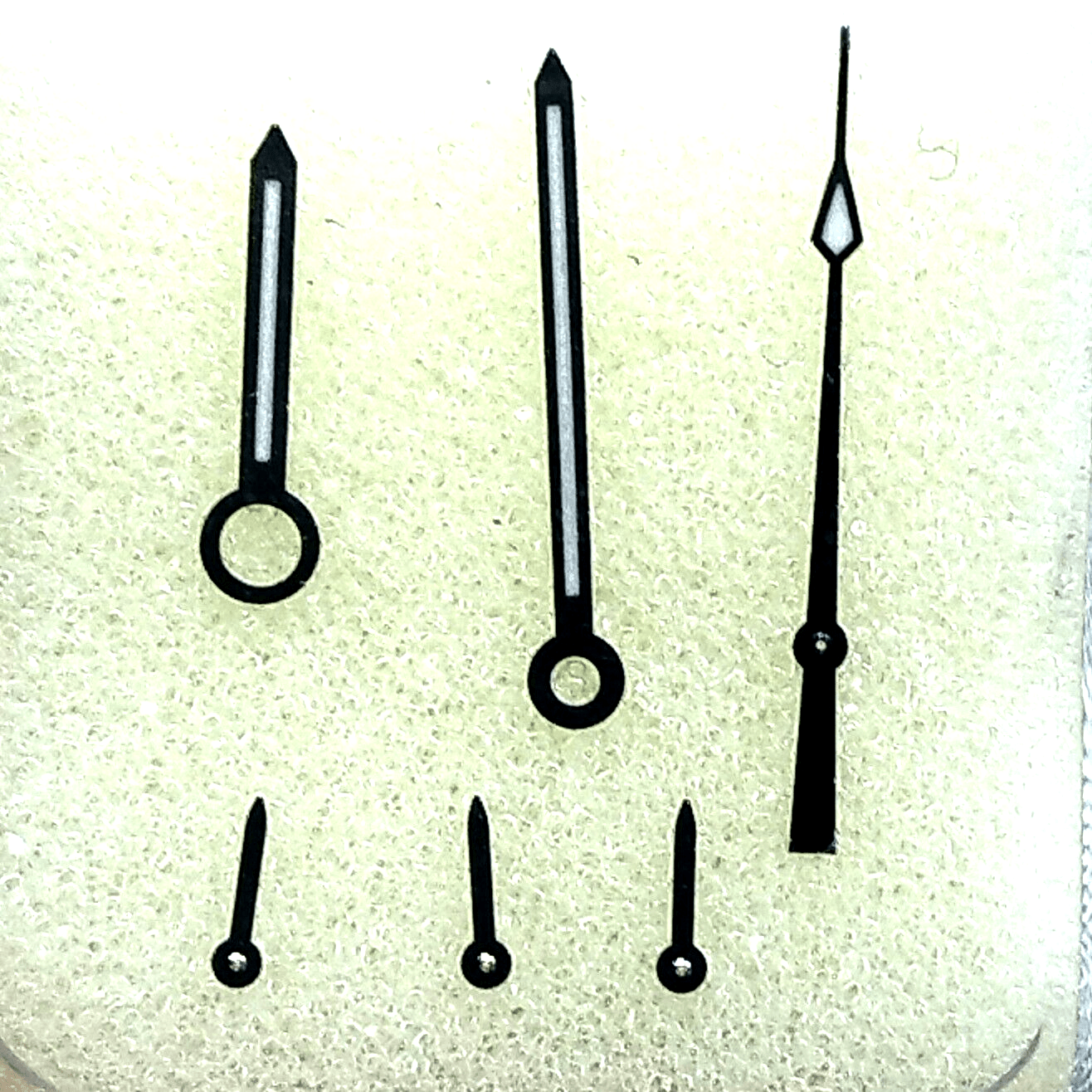 Watch Hands For Omega Black and White OMG 311.32 Fits to Caliber 7750 - Universal Jewelers & Watch Tools Inc.