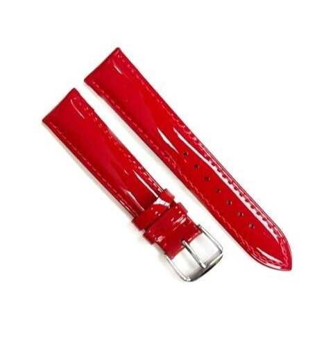 Load image into Gallery viewer, Watch Band 12MM Red Glossy Genuine Leather Soft Sweat Proof, Stitched, Padded
