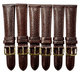 New lot of 6 Watch Bands Brown 20x16MM Genuine Leather - Universal Jewelers & Watch Tools Inc.