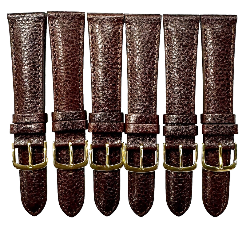 Load image into Gallery viewer, New lot of 6 Watch Bands Brown 20x16MM Genuine Leather
