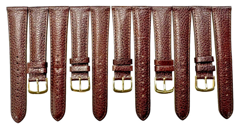 Load image into Gallery viewer, New lot of 6 Watch Bands Brown 20x16MM Genuine Leather
