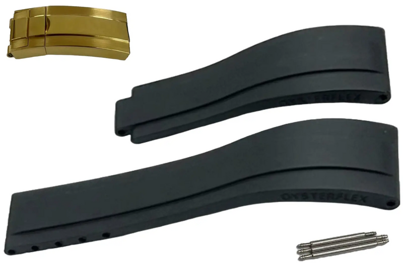 Load image into Gallery viewer, ROLEX BLACK Rubber OYSTERFLEX Watch Band 20MM Fits SUBMARINER, Rolex Deepsea &amp; others
