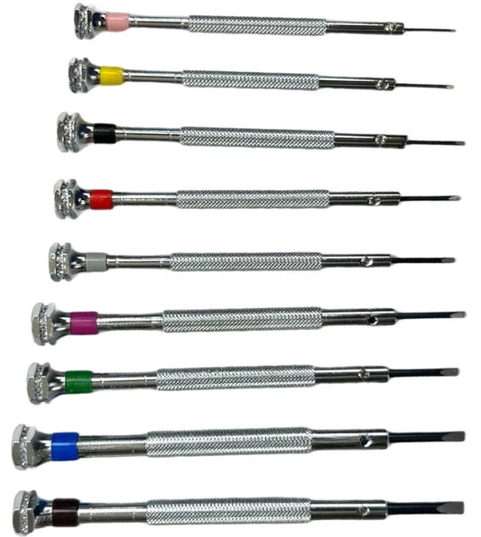 Screwdriver Set in Wooden Box 9 Piece kit Watch and Jewelry (0.60-3.00)mm