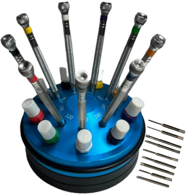 Screwdriver Set Professional Watchmaker Set 9PCS w/Rotatable Stand , Watchmakers