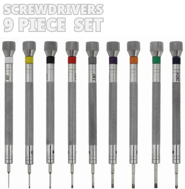 Screwdriver Set Professional Watchmaker Set 9PCS w/Rotatable Stand , Watchmakers