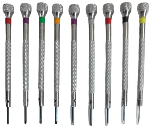 9pcs Watch Repair Tool Top Grade Stainless Screwdrivers w/Rotatable Stand