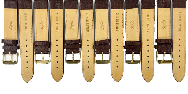 Load image into Gallery viewer, Lot of 6 Watch Bands D.Brown Genuine Leather,Padded Stitched 18x18mm
