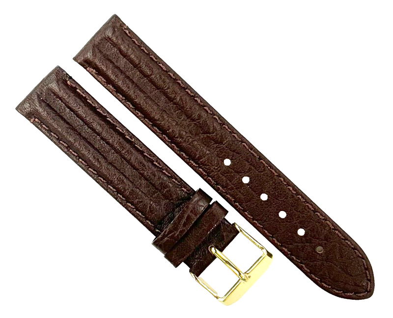 Load image into Gallery viewer, Watch Band D.Brown Genuine Leather,Padded Stitched 18x18mm
