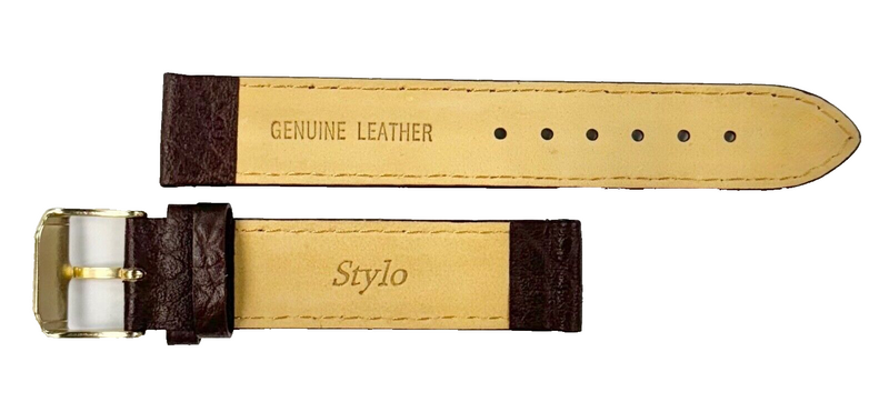 Load image into Gallery viewer, Watch Band D.Brown Genuine Leather,Padded Stitched 18x18mm
