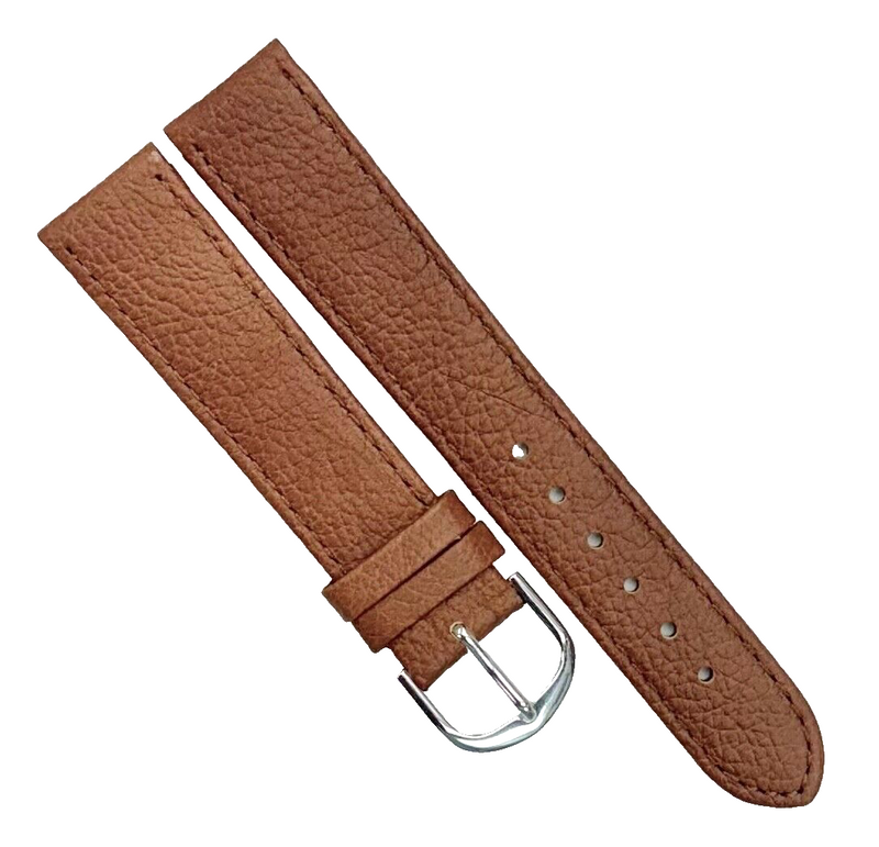 Load image into Gallery viewer, Watch Bands Brown(TAN) Genuine Leather Grain Flat Stitched 18mm
